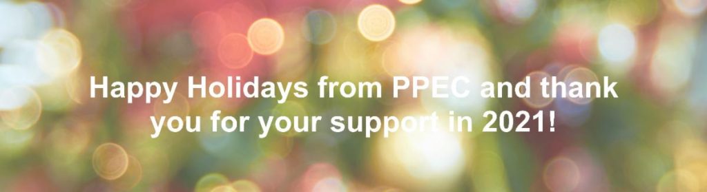 2021 Thank you and holiday greeting from PPEC. Celebrating the environmental sustainability of the packaging industry