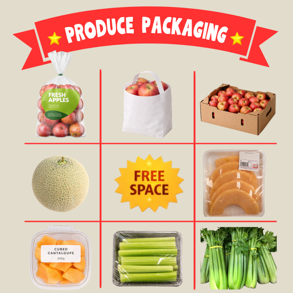 produce packaging bingo